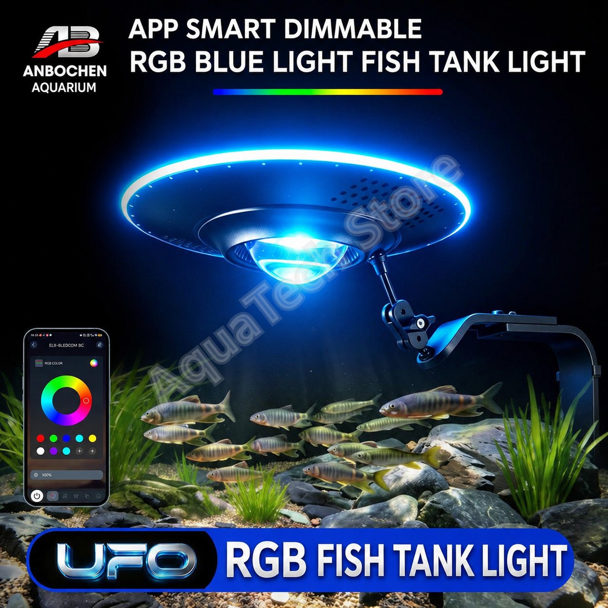 Marine Aquarium Led Lights - ضوء حوض السمك ANBOCHEN UFO RGB