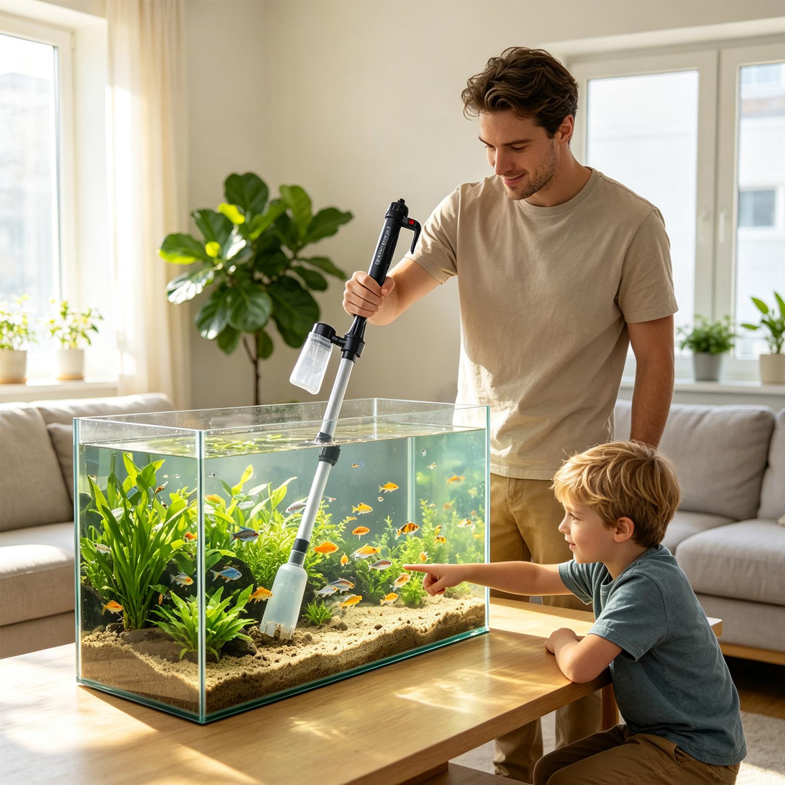مكنسة كهربائية 3 في 1 لتنظيف ا - مراجعة Marine Aquarium Vacuum وسعره