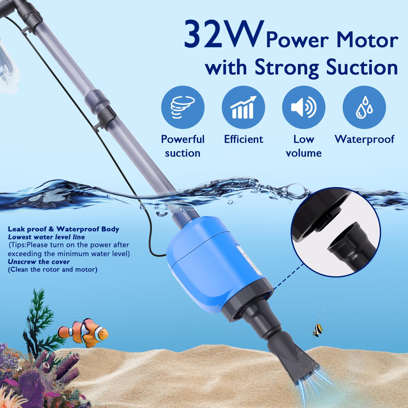 منظف حوض السمك الكهربائي - 32  - مراجعة Marine Aquarium Vacuum وسعره