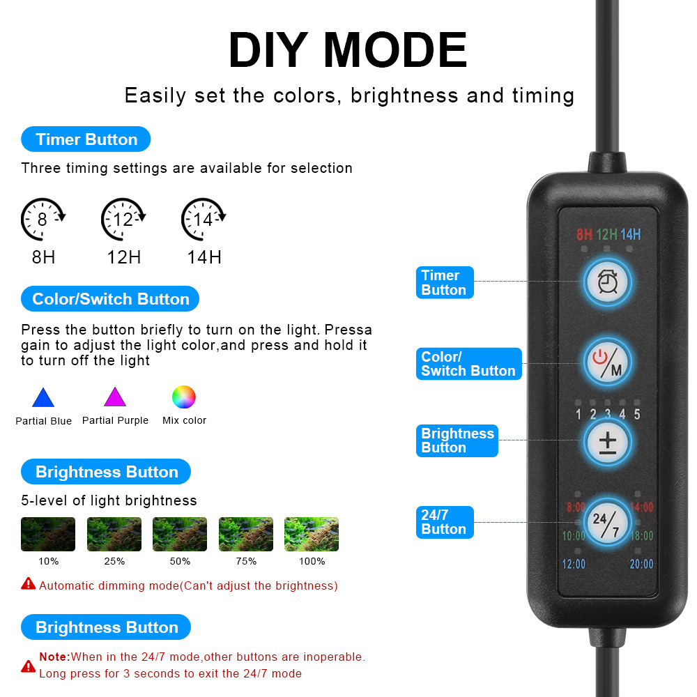 إضاءة LED للأحواض المائية بطيف - مراجعة Marine Aquarium Led Lights وسعره